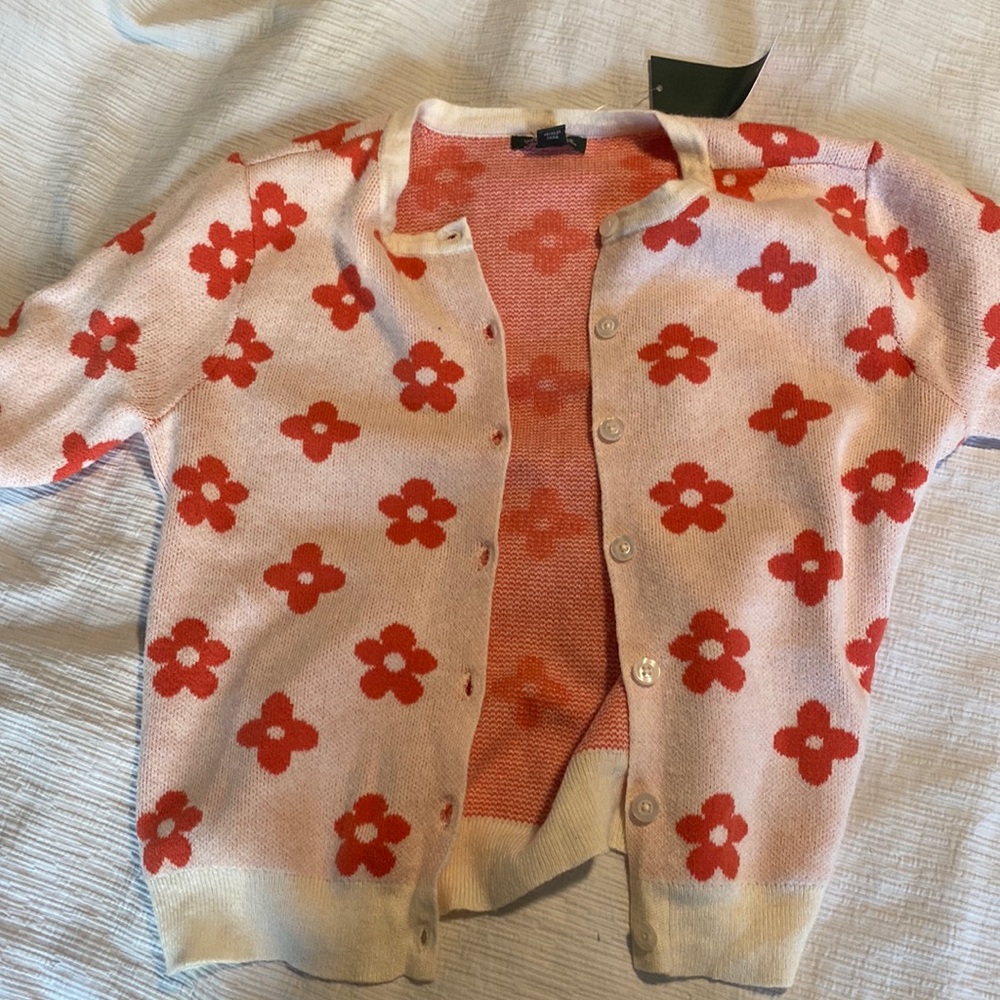 target wild fable pink flower cardigan
